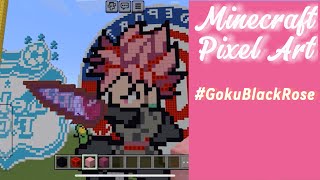 Goku Black Rose Pixel Art en Minecraft