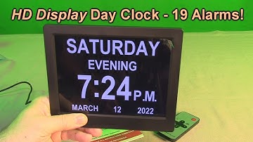 Véfaîî Day Clock - 19 Alarms, Remote Control & Alarms, 8