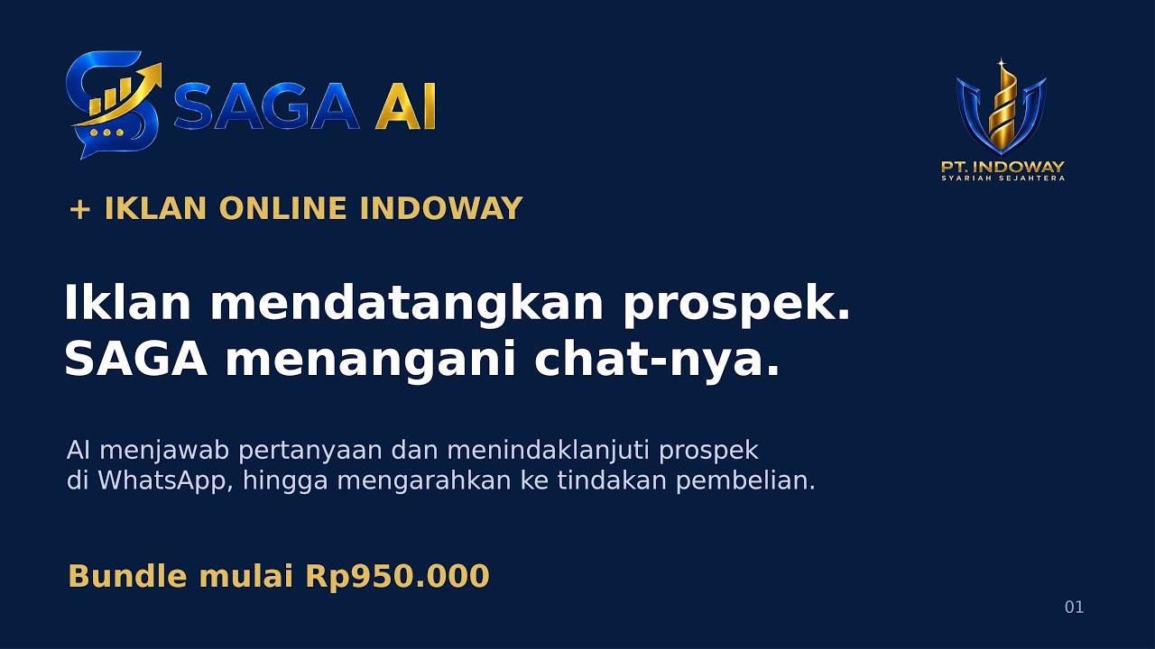 Bundle Iklan Online + SAGA AI Mulai Rp950 Ribu | Prospek Masuk, Chat Ditangani AI