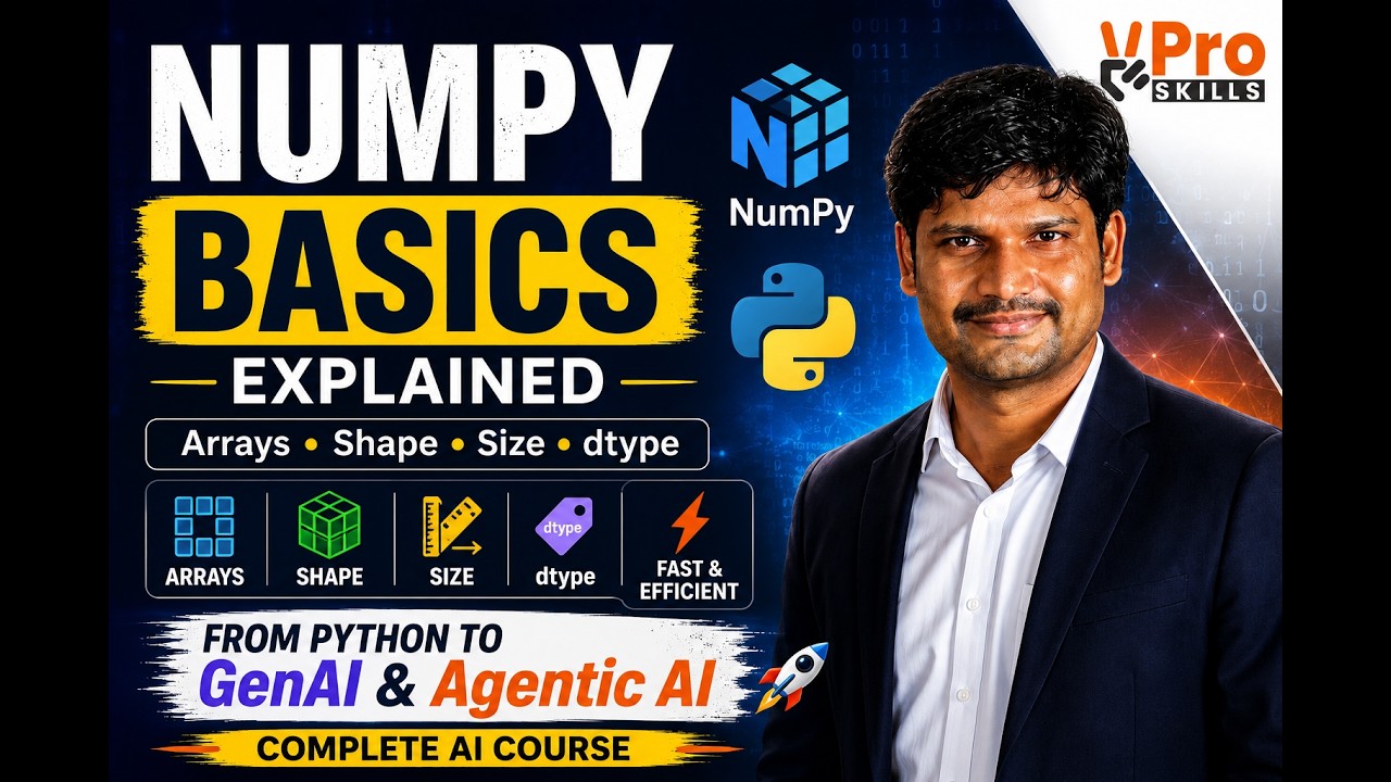 NumPy Basics Explained | Arrays, Shape, Size, dtype | GenAI & Agentic ...