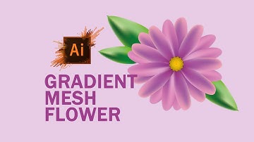 simple flower using gradient mesh in Adobe Illustrator #adobeillustrator #graphicdesign