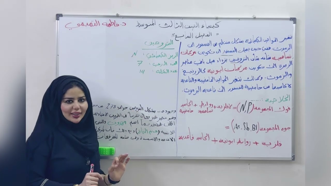 كيمياء الثالث المتوسط ​​- الفصل السابع المحاضرة الاولى - 2026