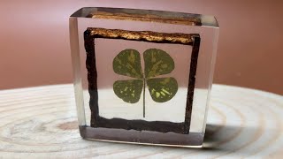 Real dried four-leaf clover in epoxy resin | EasyDIY | Resinart