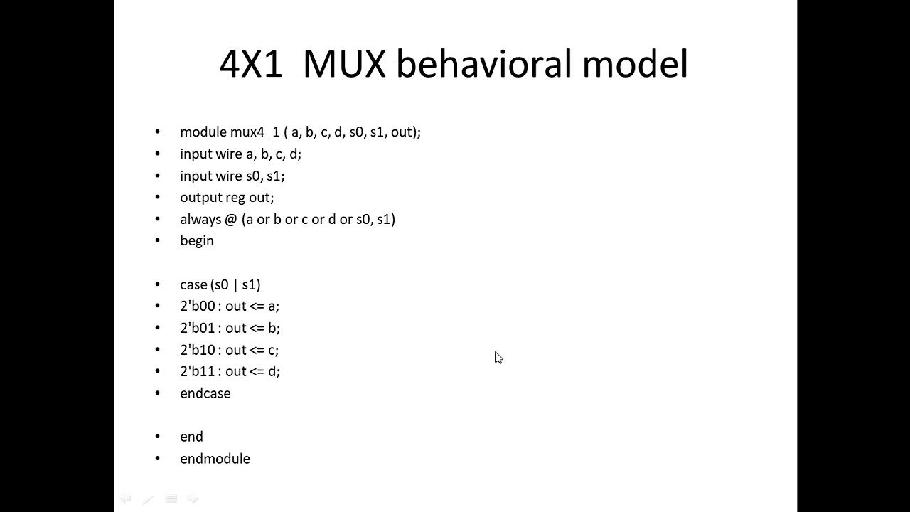mux 4 1 verilog code and test bench|mux 4:1 verilog code|behavioural ...