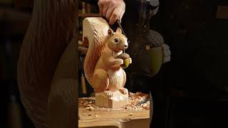 Watch this block of wood turn into a squirrel! 🐿️