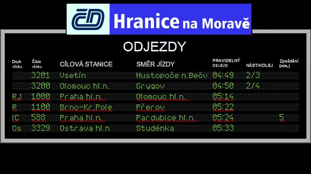Hlášení: Hranice na Moravě (INISS ANDULA) CZ + EN