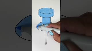 Reverse Blue Push Pin Coloring Short | Rainbow Splash