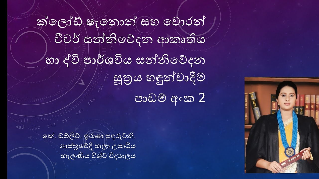 ක්ලෝඩ් ෂැනොන් සහ වොරන් වීවර් ගණිතමය ආකෘතිය හා  ද්වි මාර්ගික සන්නිවේදන සූත්‍රය