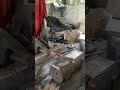 cutting the iron tip #medievalblacksmith #woodworking #bamboo #kerajinanbesi