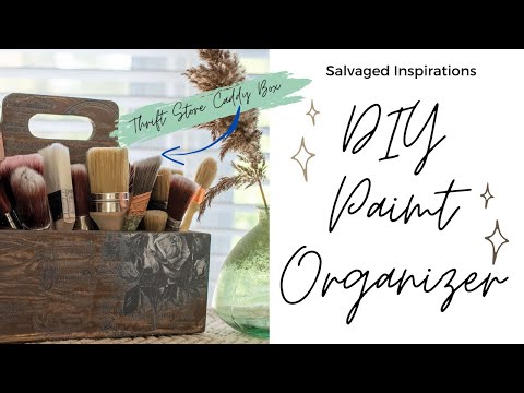 DIY Paint Brush Organizer - Salvaged Inspirations