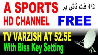 A sports hd channel with biss key setting at 52.5e Ku band satellite