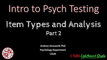 PsychTesting: Item Analysis 2