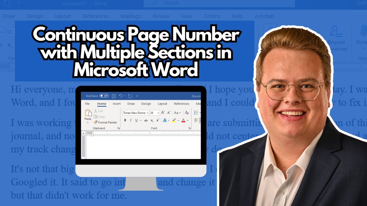Continuous Page Number With Multiple Sections In Microsoft Word YouTube Continuous Page Number With Multiple Sections In Microsoft Word YouTube