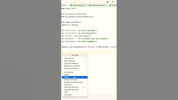 Page Object Model Selenium Setter Generator