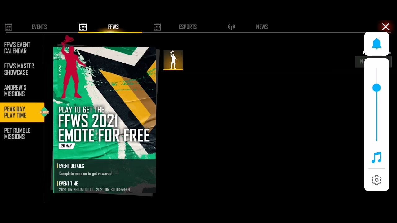 Free fire World series 2021 free emote