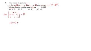IIT JEE 2000 determinant question