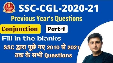 Conjunction- Fill in the blank questions asked in SSC CGL Previous year