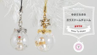 Man レジンキーホルダー ハンドメイド スノードーム 雪だるま SnowMan レジンキーホルダー ハンドメイド スノードーム