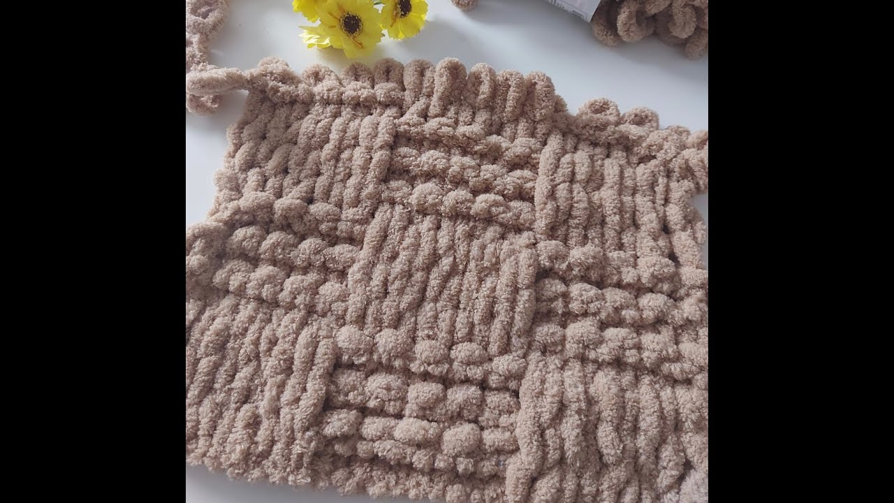 ✨ Puffy fonal minta: sima–fordított kötés kézzel – puha, meleg és gyönyörű!