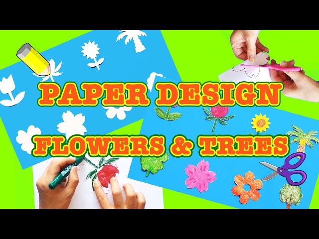 How to Make Flowers and Trees Shapes Out of Paper | Cutting & Coloring