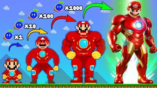 Mario Wonder but Every Moons makes Mario Growing Up Into IRON MAN | ADN MARIO GAME