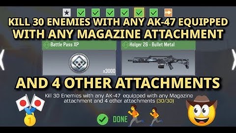 Kill 30 Enemies with any AK 47 Equipped with any Magazine 4 attachments || Call Of Duty Mobile ||