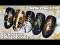 🎉 New Year's Eve | Gel polish & glitter | Nail art design tutorial | Black & Gold | Clock Glitter