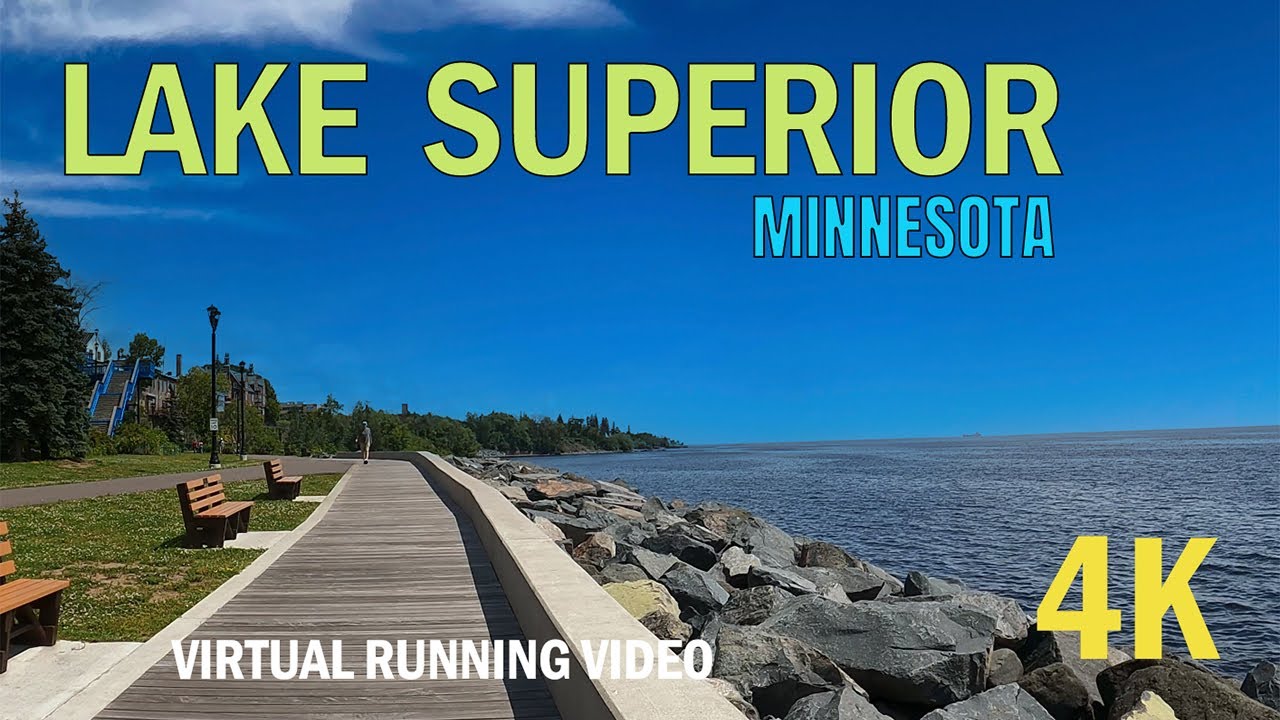 Scenic Virtual Run by Lake Superior | 4K Virtual Running | Grandma's Marathon Course