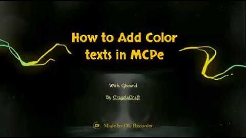 How to add COLORS in your nametag in MCPE