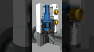 Diaphragm valve 3D animation - opening & closing valve #thankyoulord #fypシ