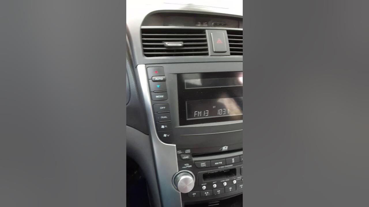 Putting in radio code for acura tl. - YouTube