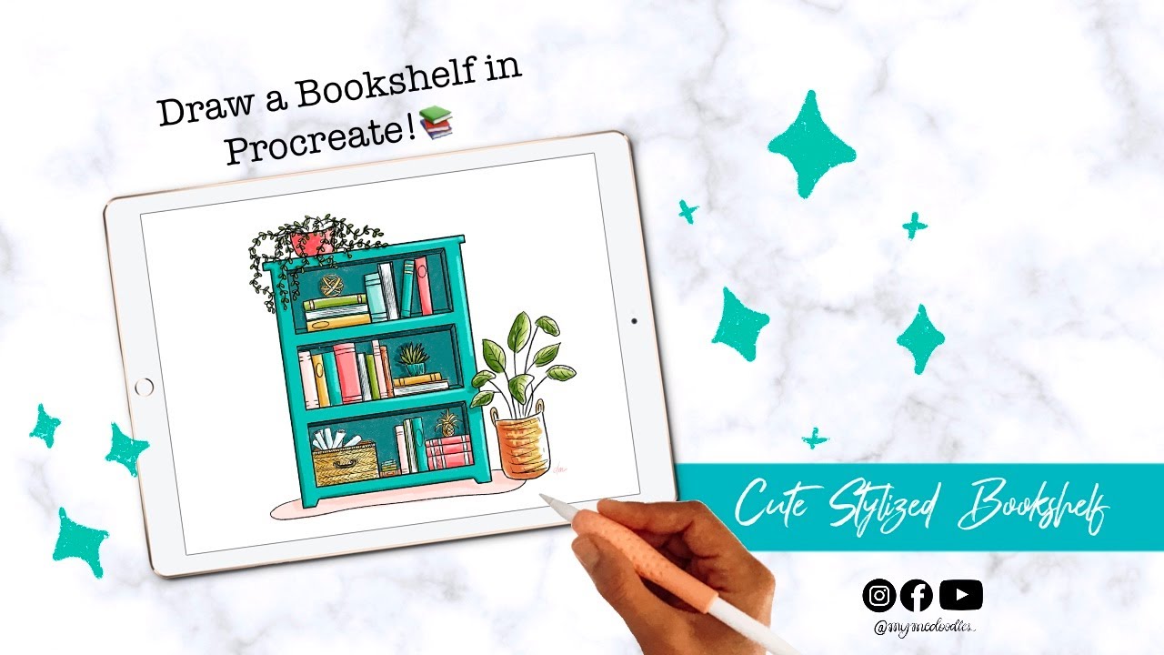 Draw A Cute Bookshelf In Procreate Bonus Free Png Files Youtube Draw A Cute Bookshelf In Procreate Bonus Free Png Files Youtube