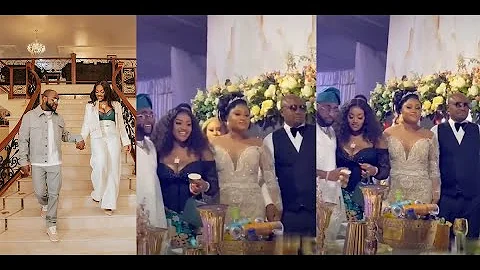 The moment Davido collected the drink from Chioma at Israel's wedding