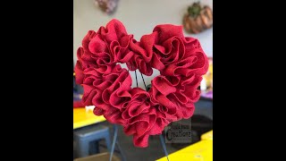 Ruffle Heart Shaped Wreath with 21” Burlap