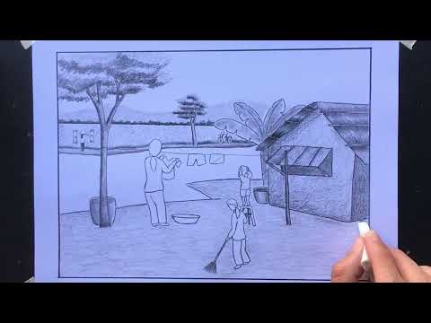 Video Vẽ Tranh ĐỀ TÀI TẾT bằng BÚT CHÌ | How to draw scenery... - youtube