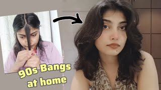 How I cut my 90s Bangs at home. Curtain Bangs Tutorial 🦋