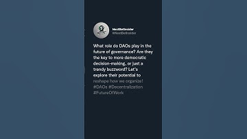 🤖🌐 What role do DAOs play in the future of governance? Are they the key to more democratic decisi...