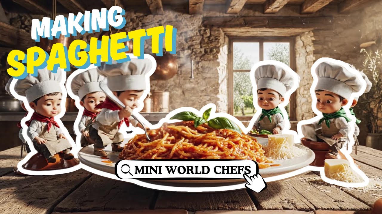 🍝 Chibi Chefs Cook Spaghetti #ChibiChefs #ItalianFood #RusticKitchen # ...