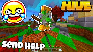 I Tried the Most CURSED Texture Pack... (Hive SkyWars)