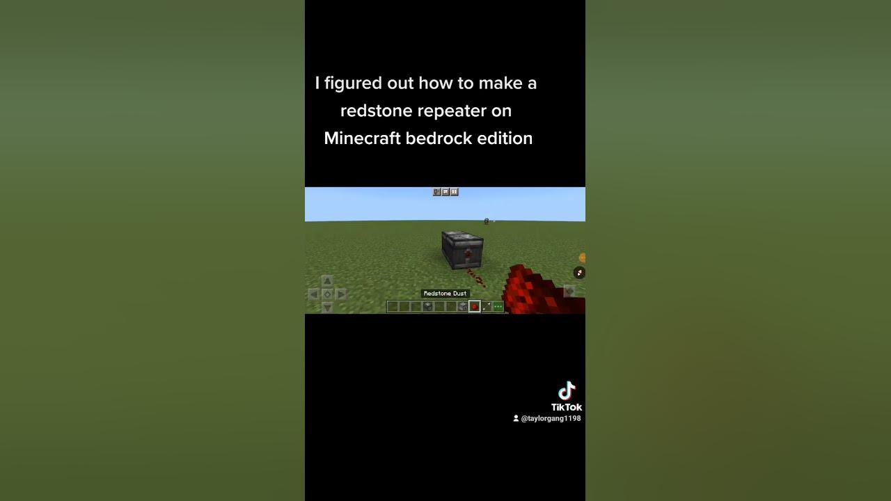 I figured out how to make a redstone repeater in Minecraft bedrock