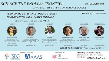 Reimagining U.S. Science Policy to Foster Environmental and Climate Resilience (Webinar)