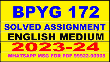 bpyg 172 solved assignment 2023-24 | bpyg 172 solved assignment in english 2024 | bpyg 172 2024