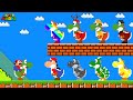 Super mario bros but there are more custom yoshi