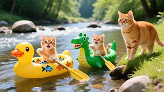 Mama Cat Trims Fur on the Farm and Makes Tiger Hat For Kittens At Home🐾🎩🐯