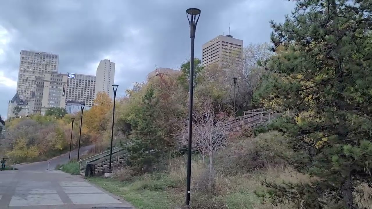 Walking on Louise McKinney Park