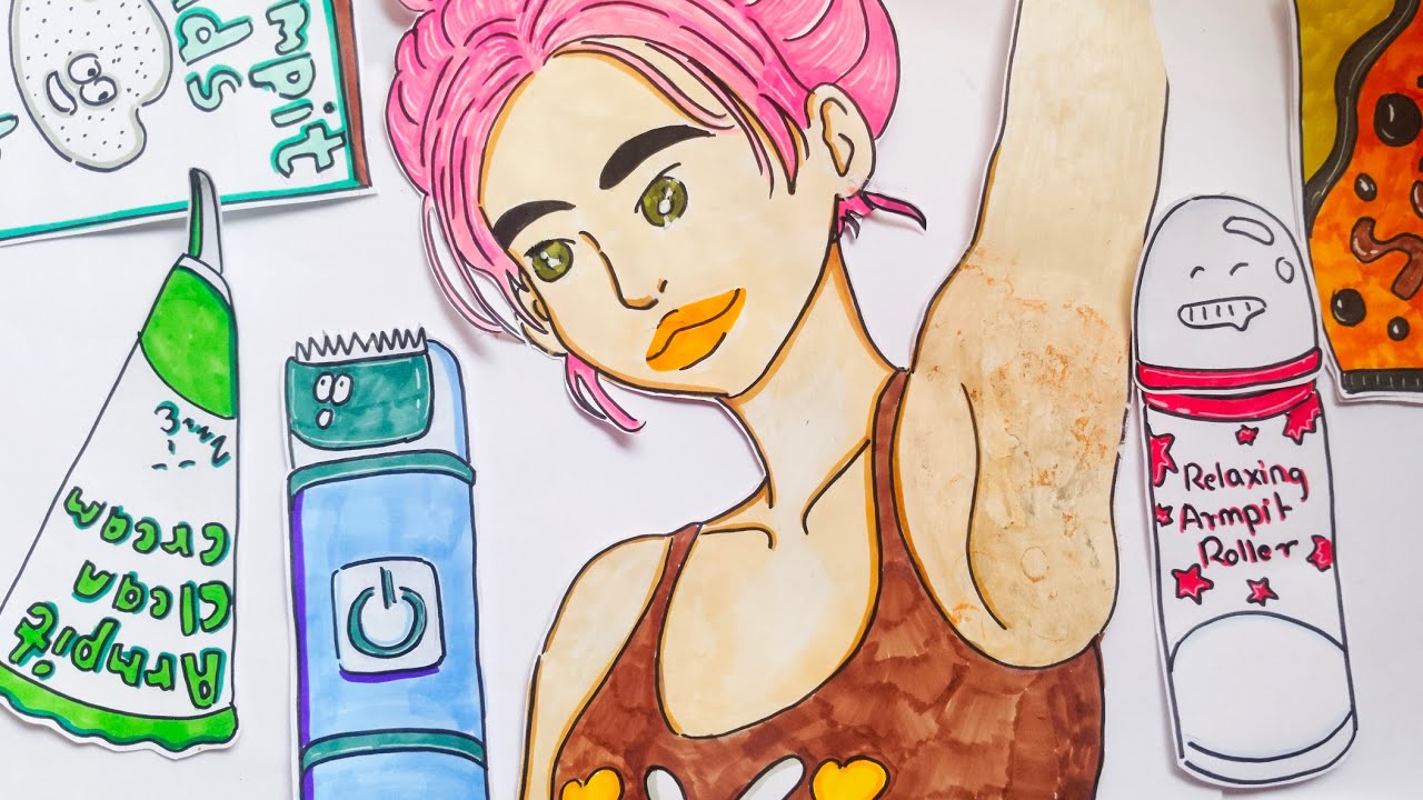 Paper art🎨| Gentle underarms care & massage routine | paper spa art😇✨