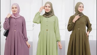 AMIRA Gamis Dress Wanita Bahan Crinkle Airflow Lagi Viral