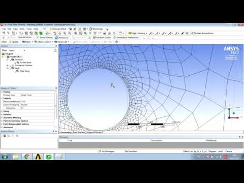 Flow over a cylinder with Transition SST model in ANSYS Fluent (Karman Vortex) / Дорожка Кармана