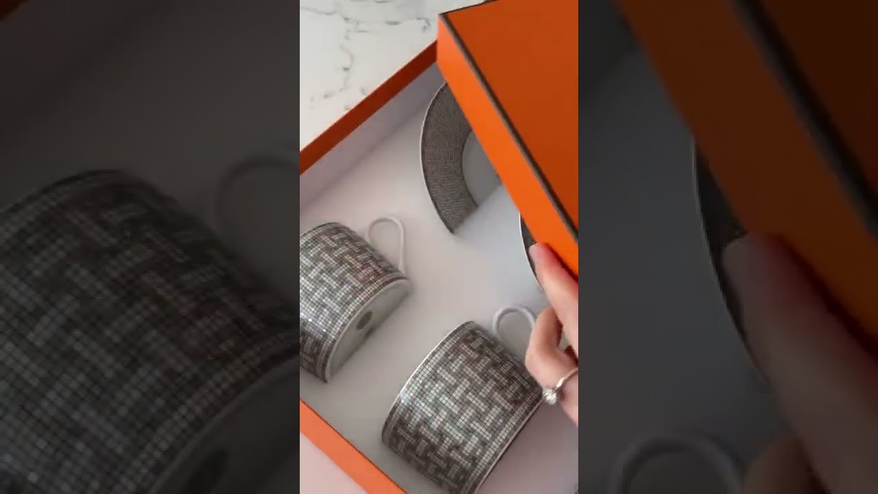 Hermès Unboxing 🍊 Mosaique au 24 Tea Cup \u0026 Saucer Set #shorts