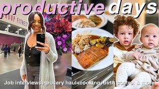 Weekly vlog! job interviews+grocery haul+cooking+birth contol| mom of 2| productive days in the life